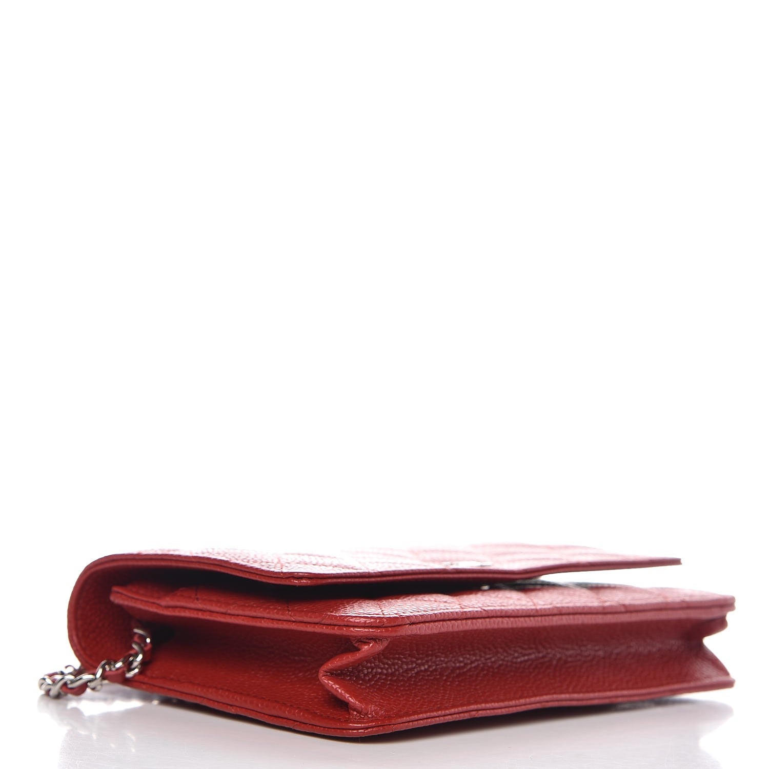 Chanel Caviar Quilted Wallet on Chain WOC Red 4 of 9