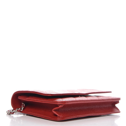 Chanel Caviar Quilted Wallet on Chain WOC Red 4 of 9