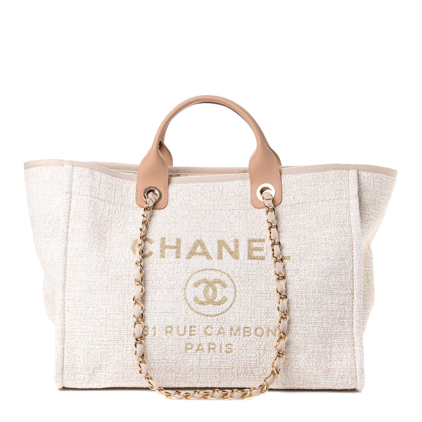 Canvas Medium Deauville Tote Light Beige