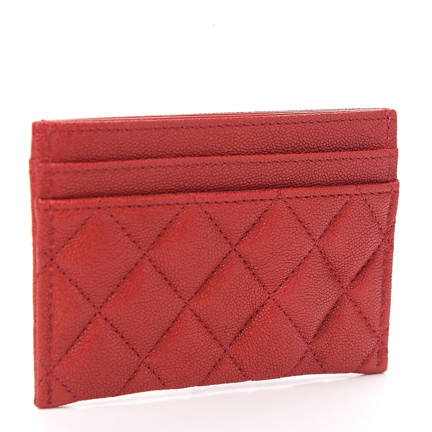 Caviar Quilted Boy Card Holder Red