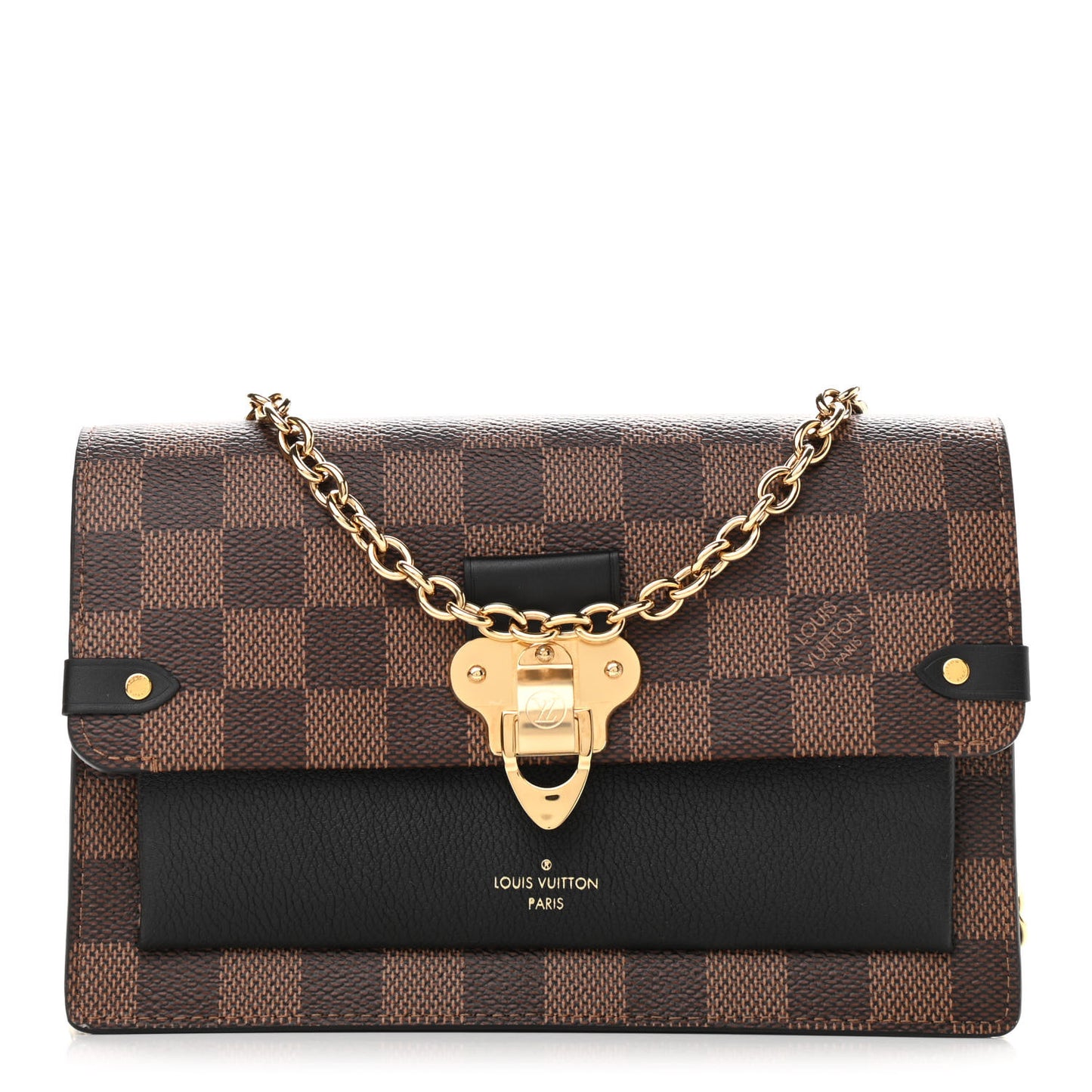 Damier Ebene Vavin Chain Wallet Black