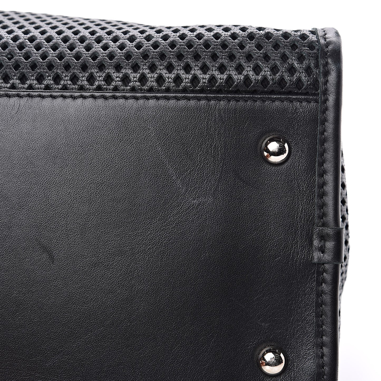 Calfskin Perforated Up In The Air Tote Black
