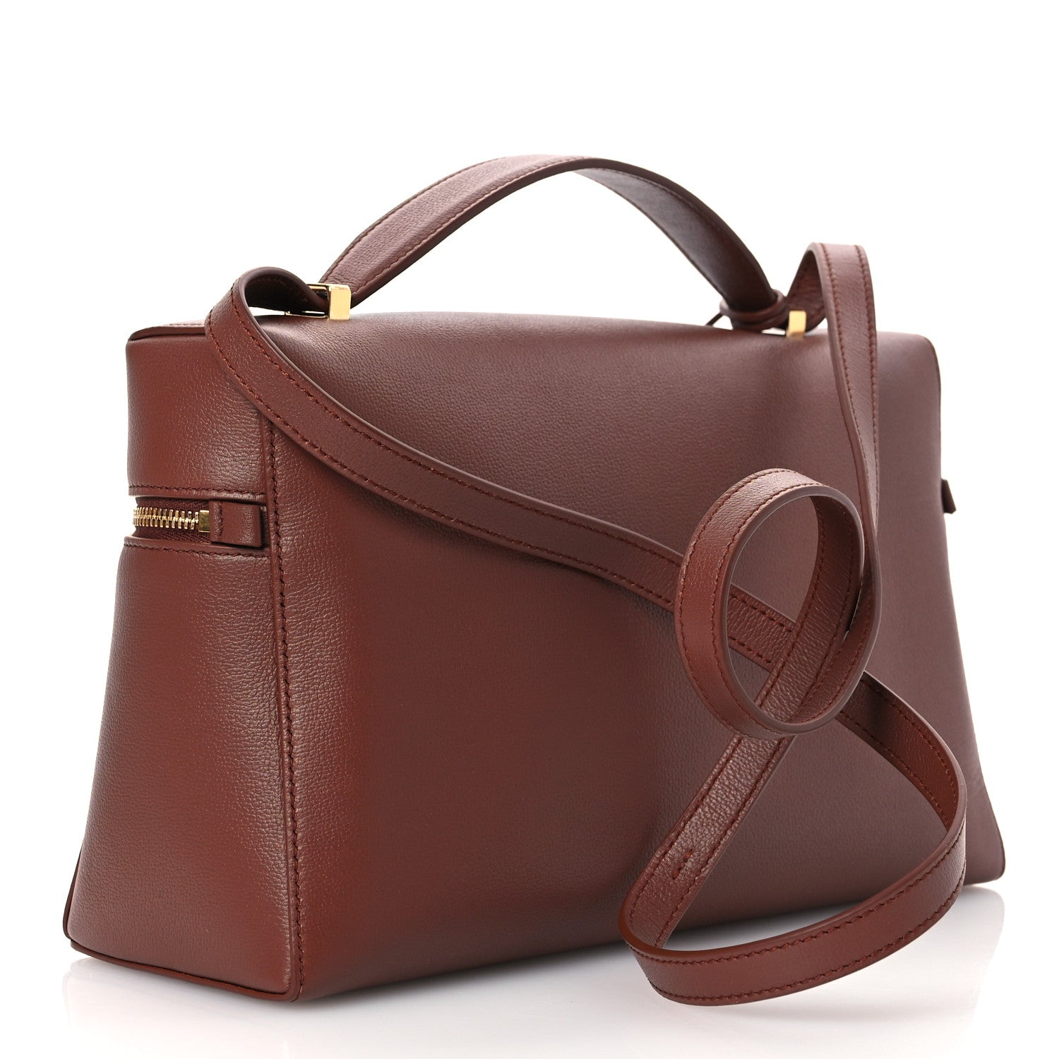 Loro Piana Grained Calfskin Extra Bag L27 Burnt Tan 3 of 10