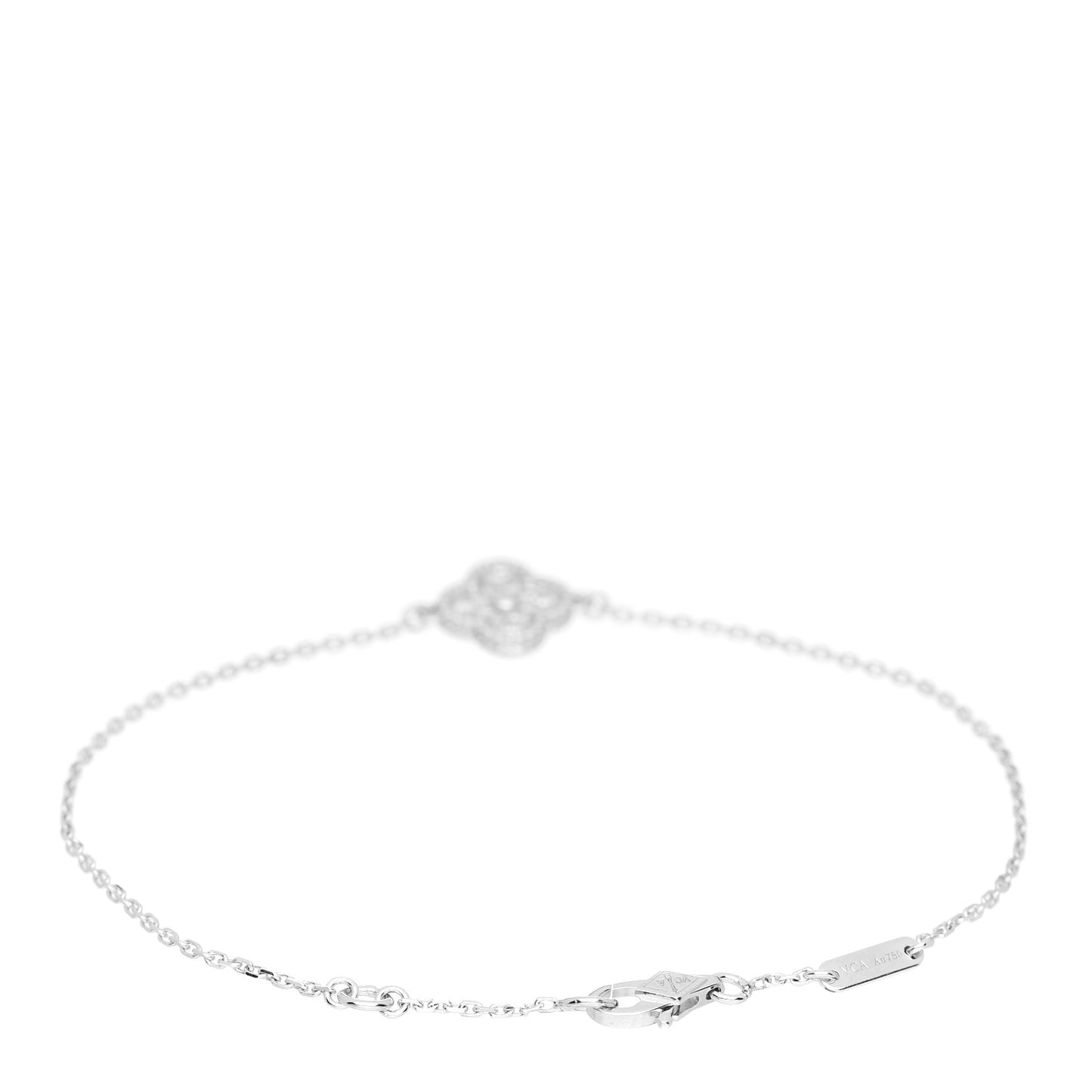 18K White Gold Diamond Sweet Alhambra Bracelet
