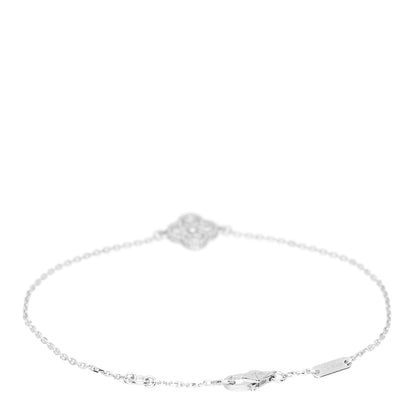 Van Cleef & Arpels 18K White Gold Diamond Sweet Alhambra Bracelet 3 of 5