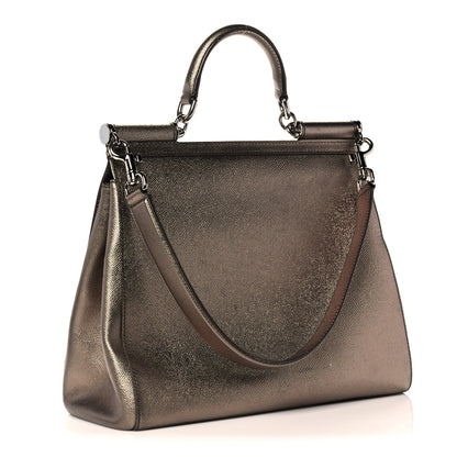 Dolce & Gabbana Metallic Dauphine Large Miss Sicily Satchel Bronze 2 of 11