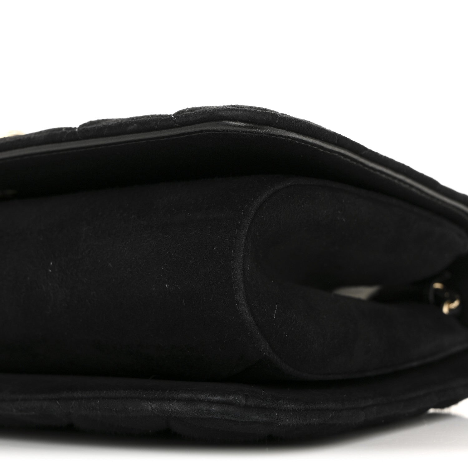 Chanel Suede Quilted Crystal Pearl CC Flap Black 10 of 12
