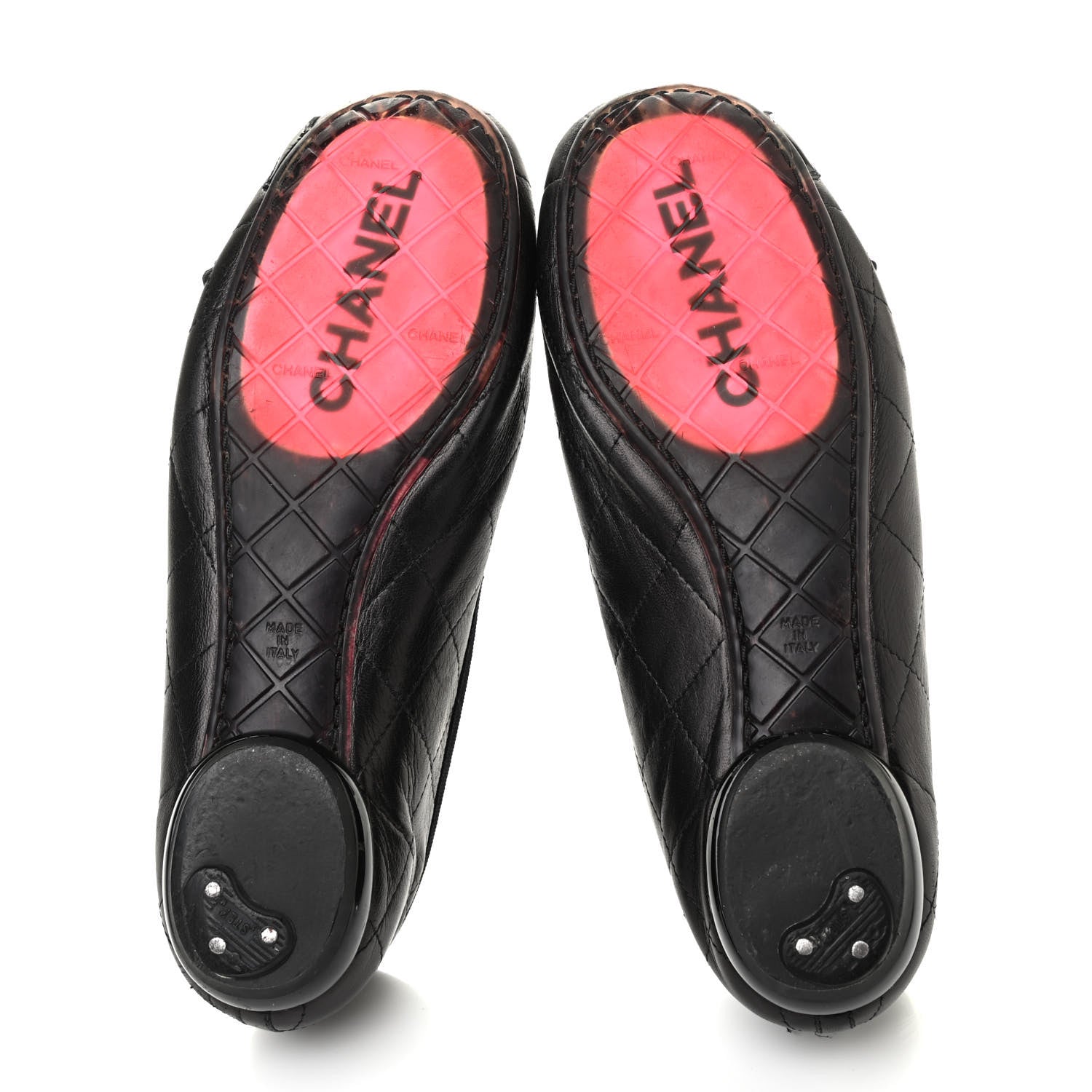 Chanel Lambskin Quilted Cambon Ballerina Flats 38 Black 5 of 11