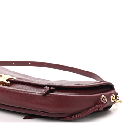 Celine Shiny Lambskin Soft Triomphe Little Half Moon Bag Syrah 8 of 8