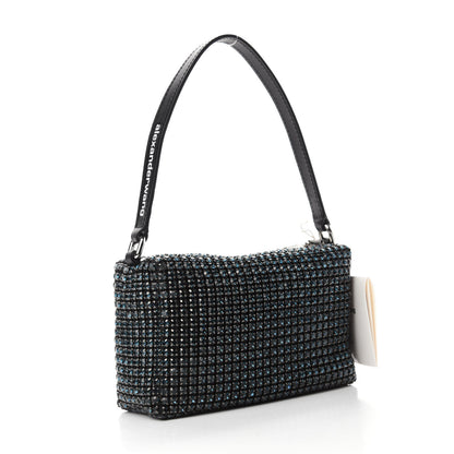 Alexander Wang Mesh Crystal Rhinestone Mini Heiress Pouch Navy 3 of 10
