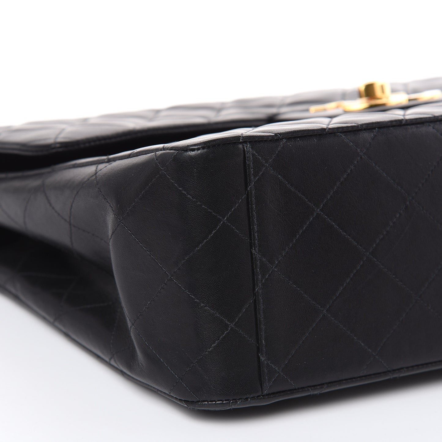 Lambskin Quilted XL Jumbo Single Flap Black