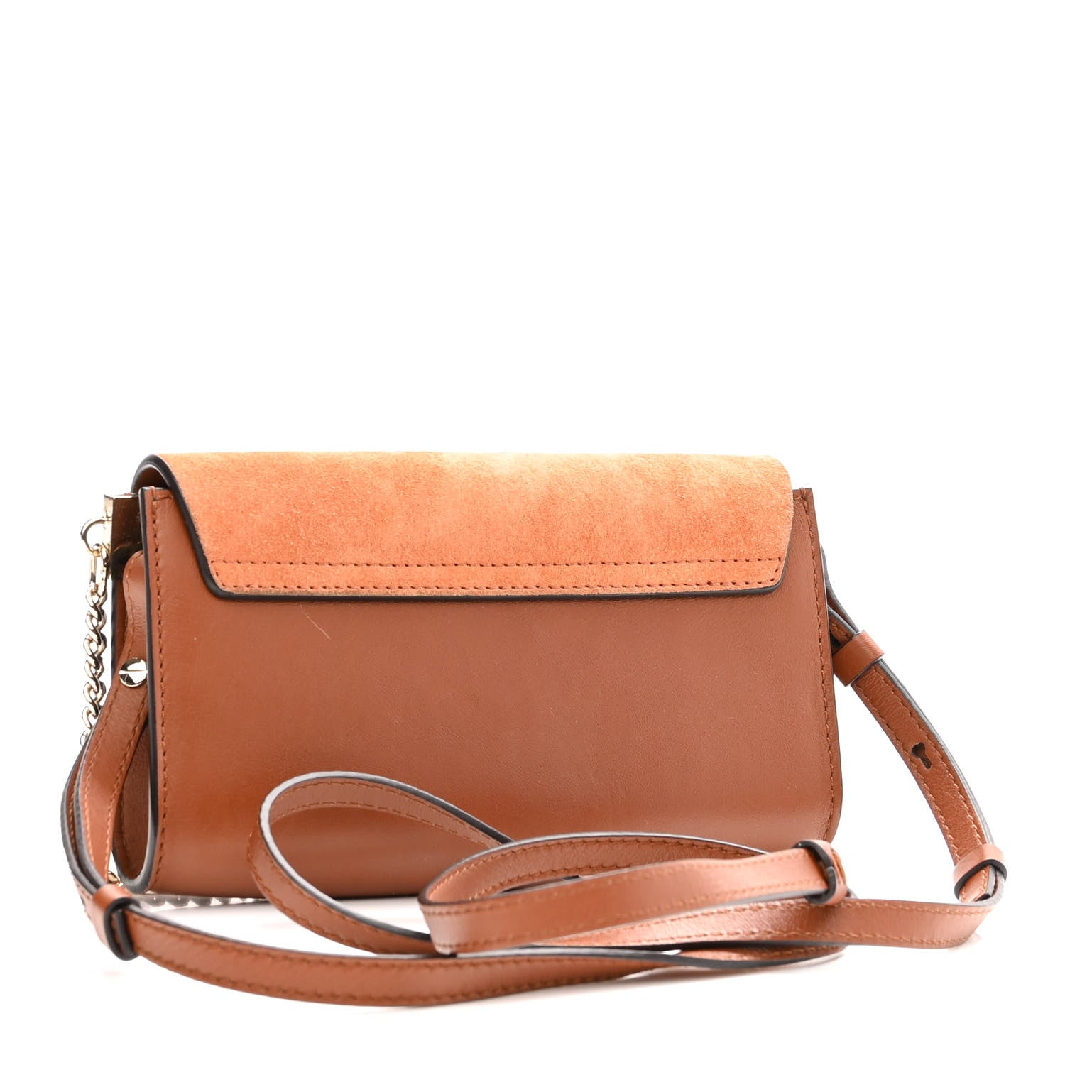 Chloe Suede Calfskin Mini Faye Shoulder Bag Tobacco 2 of 8