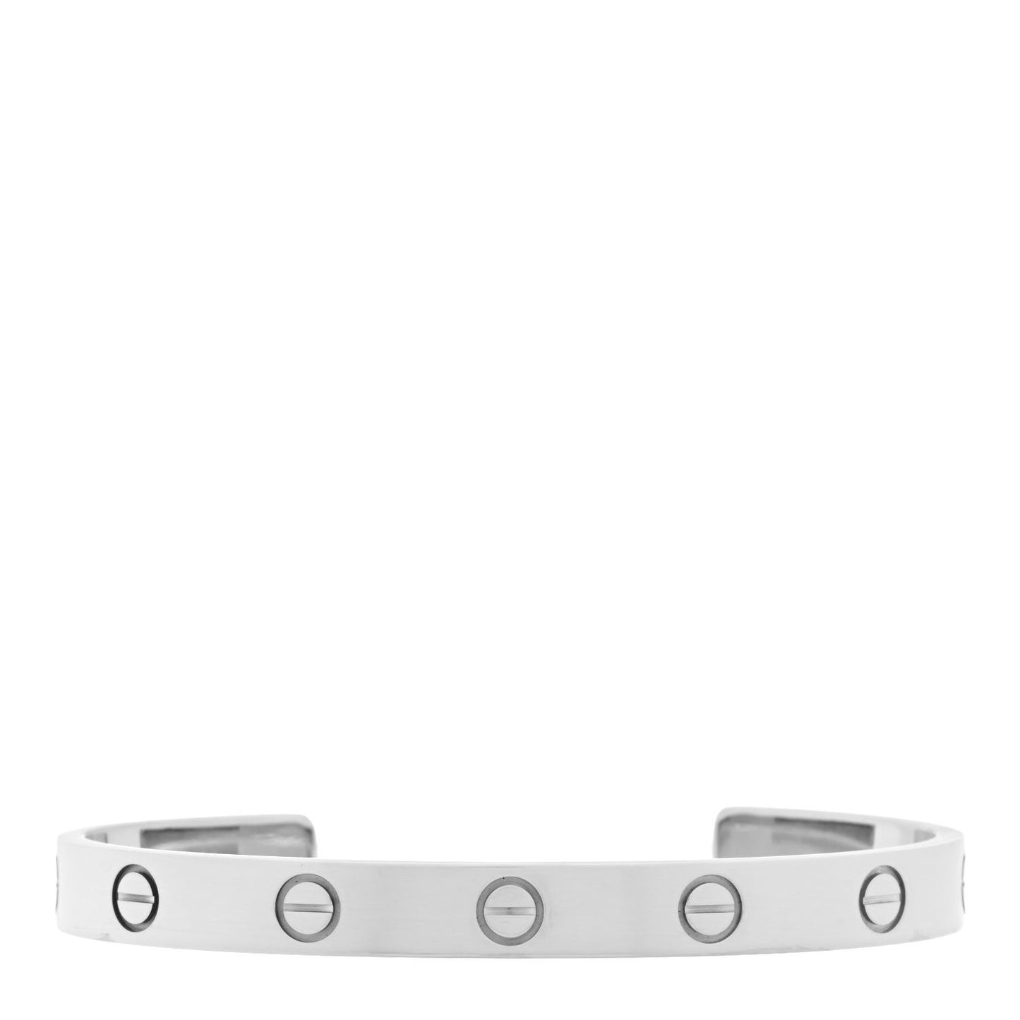 18K White Gold LOVE Cuff Bracelet 16