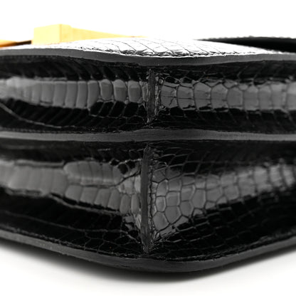 Hermes Shiny Porosus Crocodile Constance 24 Black 11 of 12