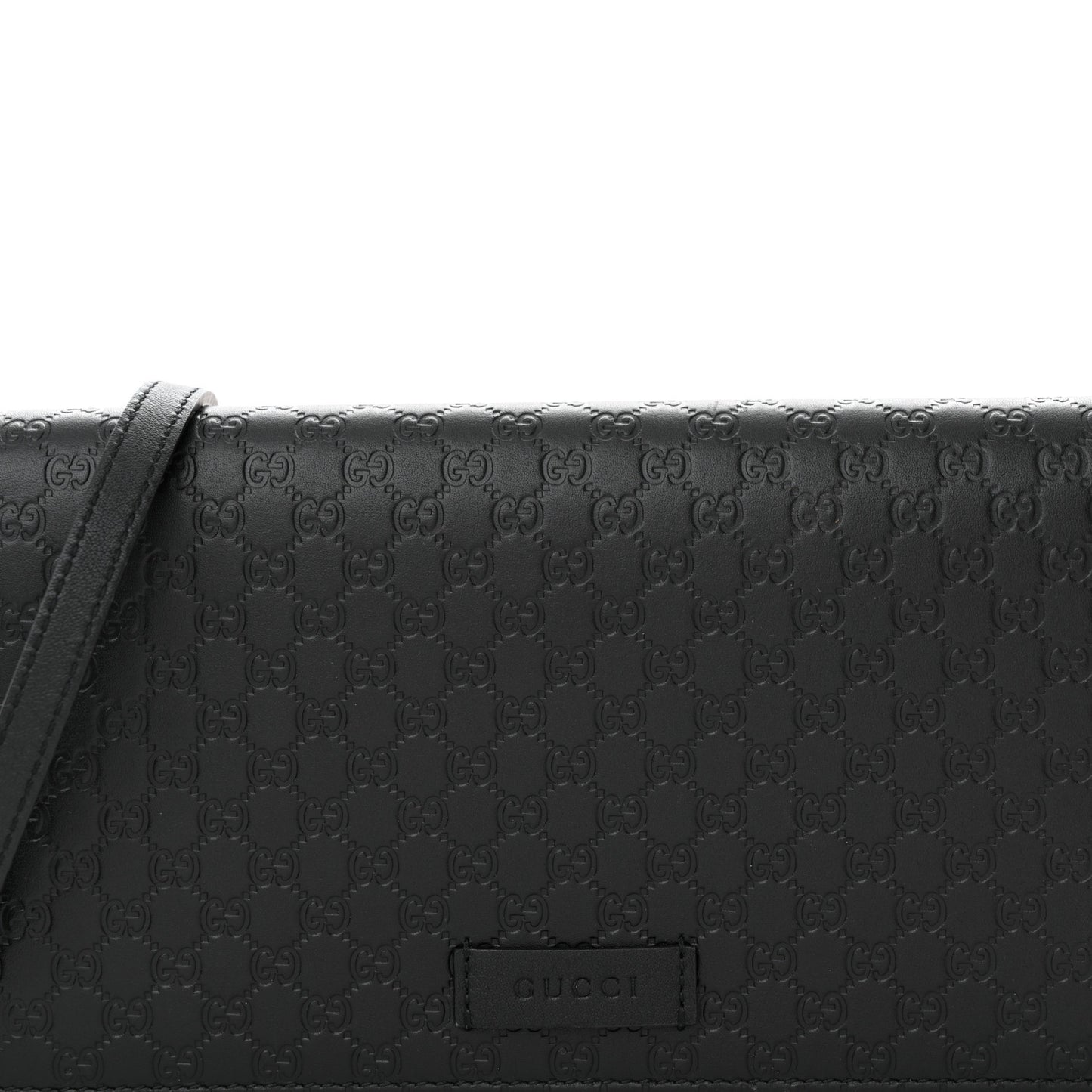 Microguccissima Crossbody Wallet Black