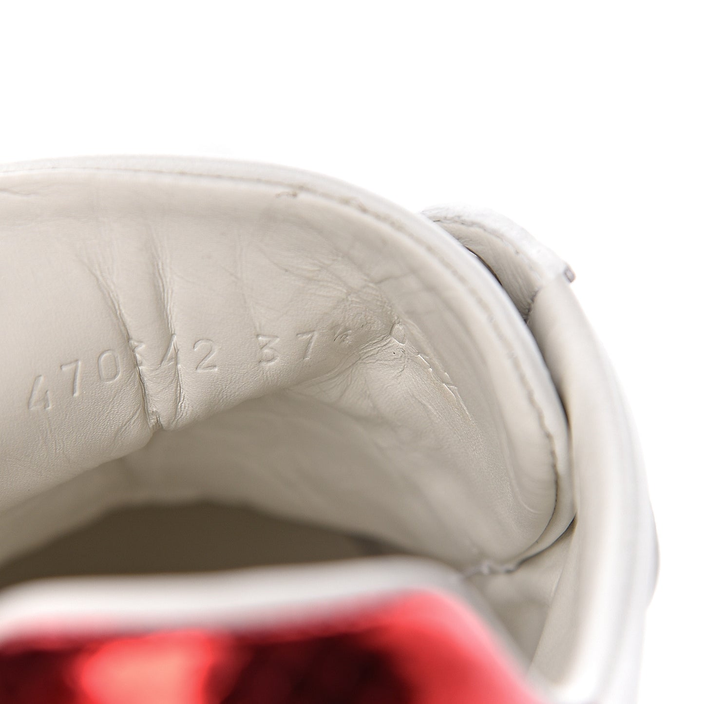 Calfskin Ayers Web Blind for Love Embroidered Womens Ace Sneakers 37.5 White