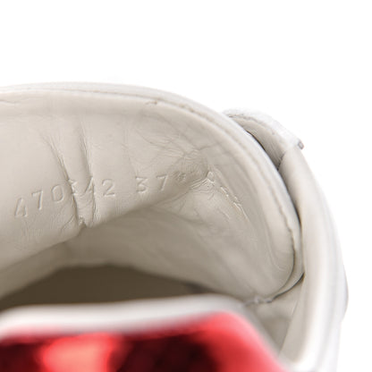 Gucci Calfskin Ayers Web Blind for Love Embroidered Womens Ace Sneakers 37.5 White 11 of 12