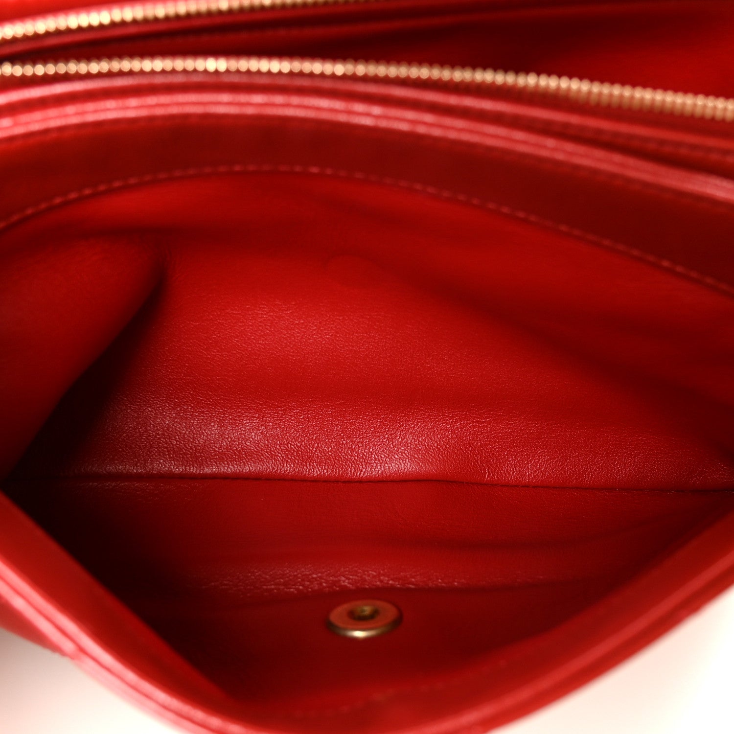Chanel Lambskin Chevron Stitched Envelope Flap Bag Red 7 of 13