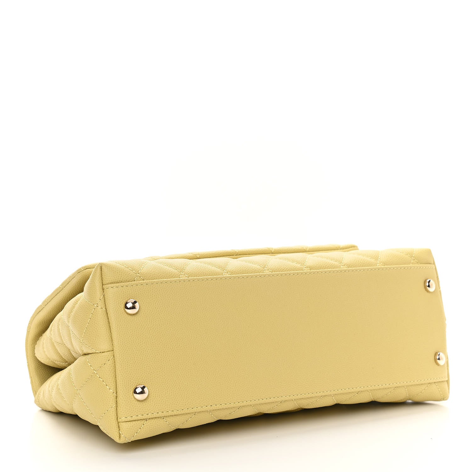 Chanel Caviar Quilted Small Coco Handle Flap Yellow 4 of 11