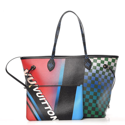 Louis Vuitton Damier Race Neverfull MM Noir Rouge 1 of 9