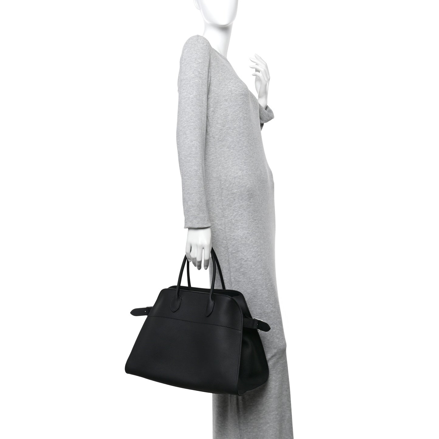 Matte Grained Calfskin Soft Margaux 15 Black