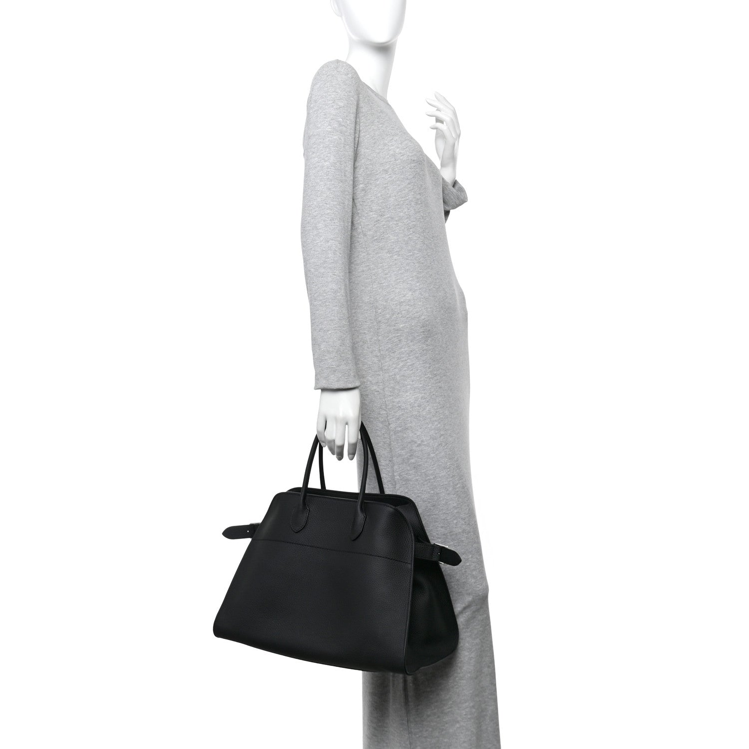 The Row Matte Grained Calfskin Soft Margaux 15 Black 2 of 9
