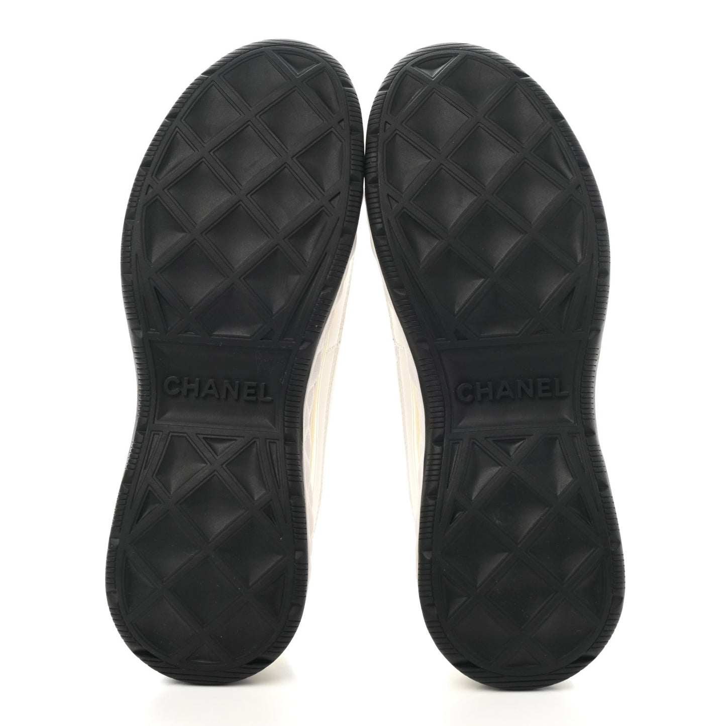 Velvet Calfskin Mixed Fibers CC Sneakers 38 Ivory Black