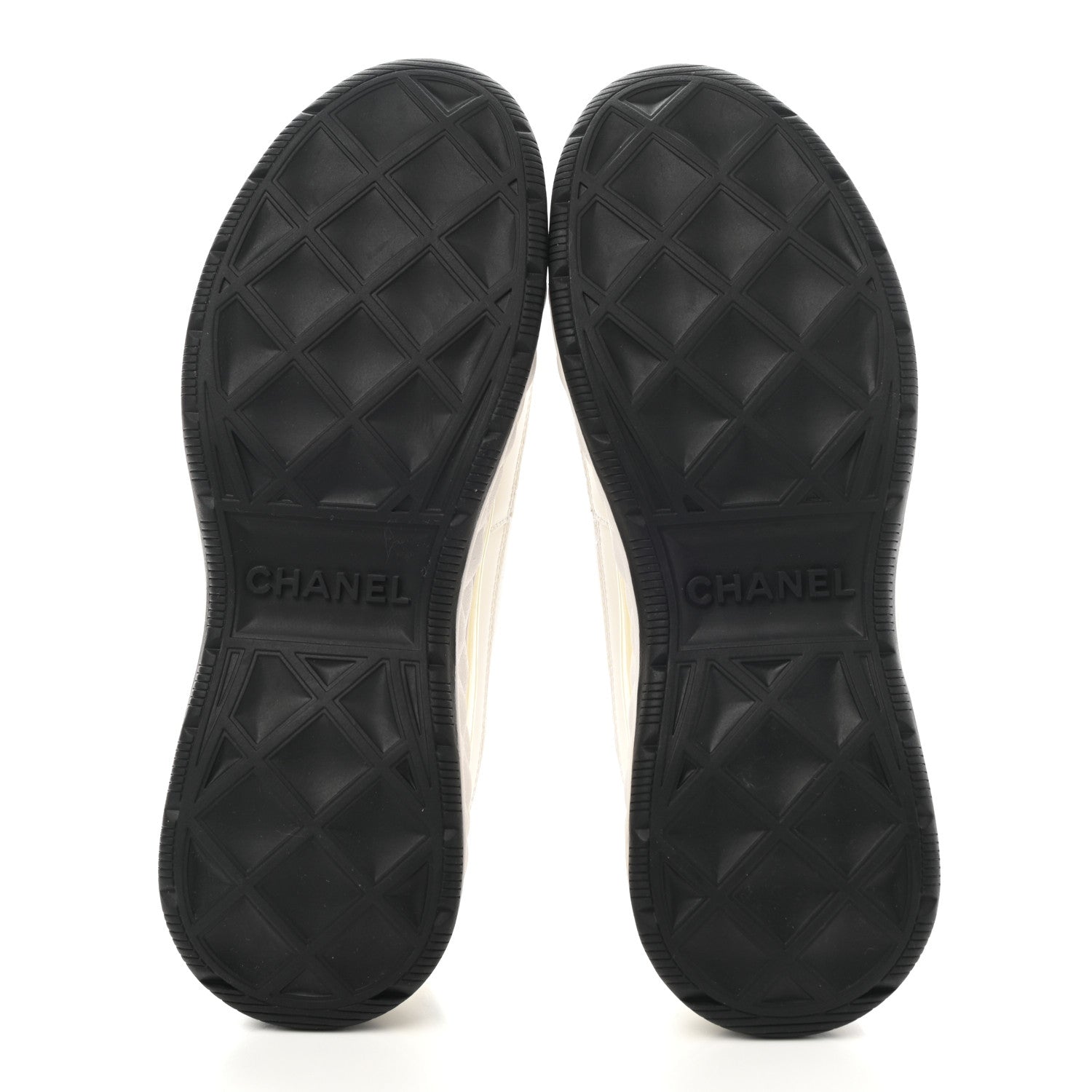 Chanel Velvet Calfskin Mixed Fibers CC Sneakers 38 Ivory Black 5 of 13