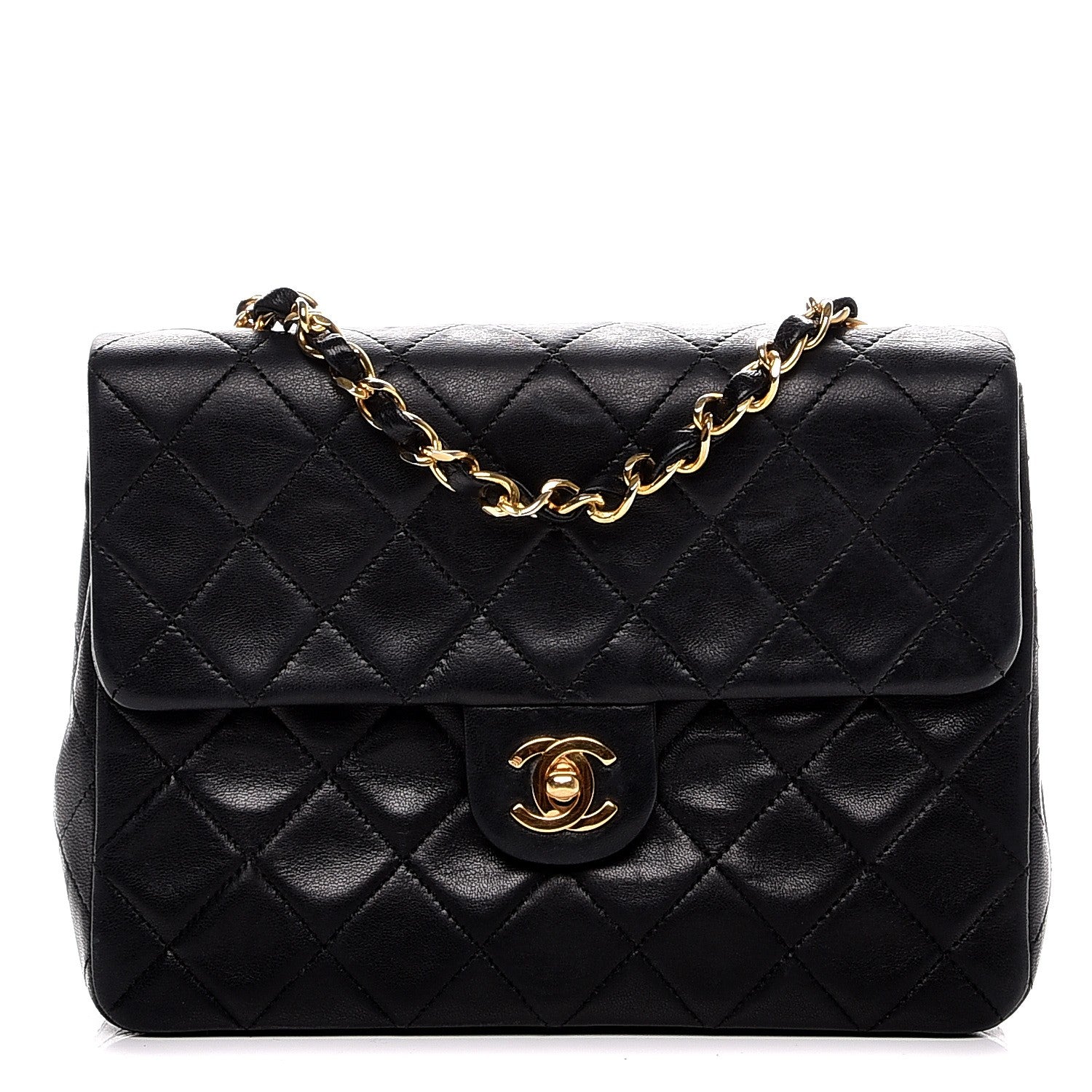 Chanel Lambskin Quilted Small Single Flap Black 1 of 7