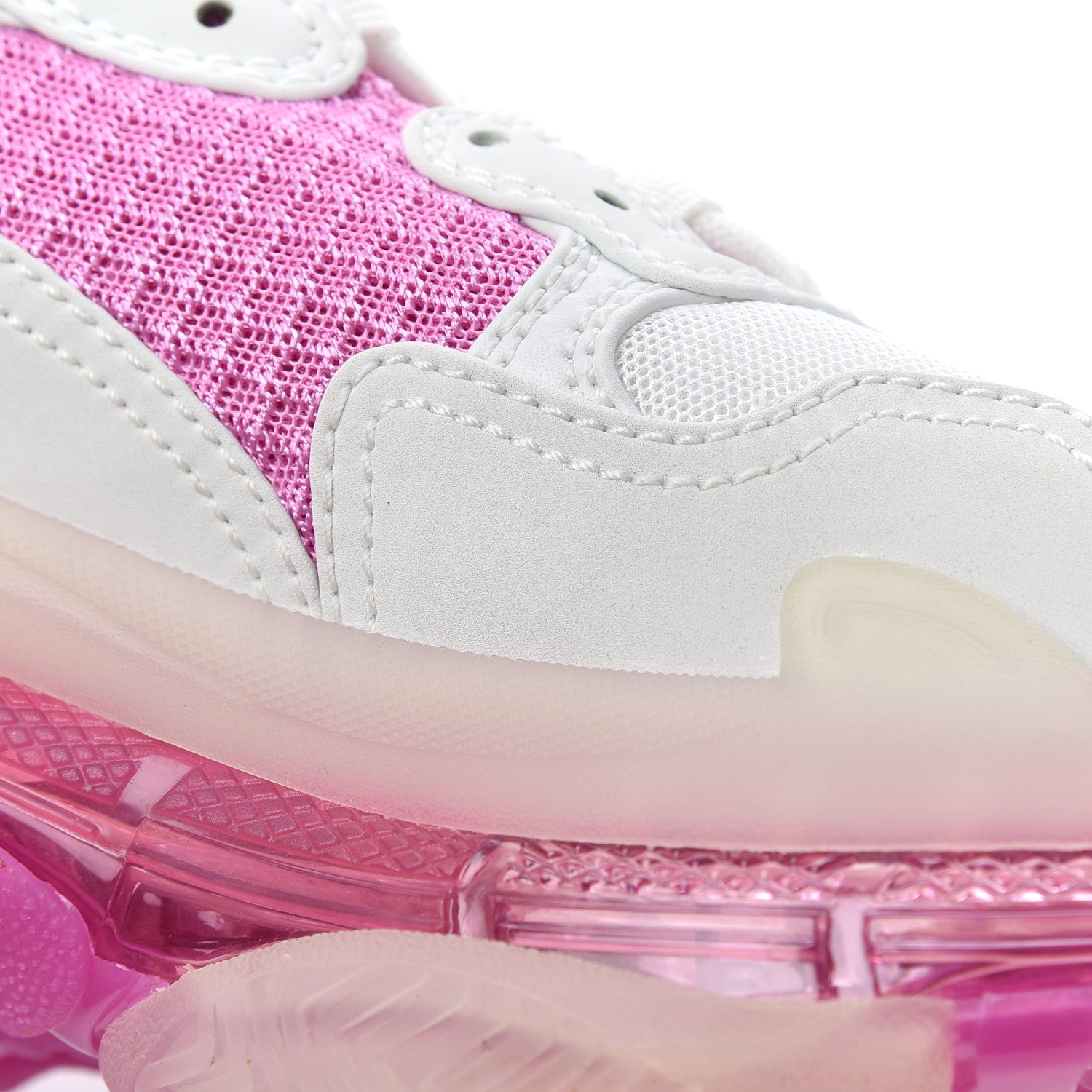 Balenciaga Fabric Mesh Clear Sole Womens Triple S Sneakers 37 White Pink 8 of 17