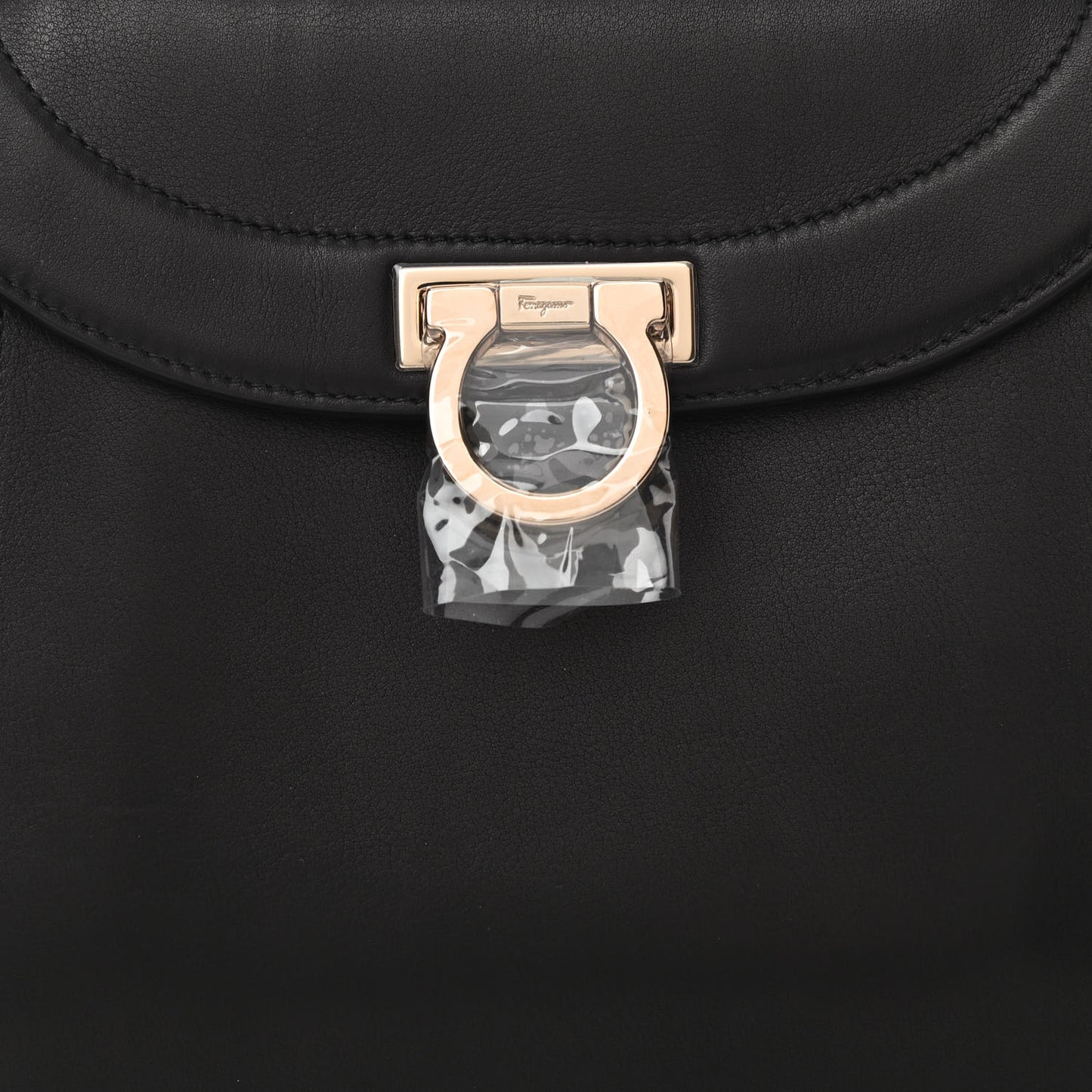 Calfskin Sofia Rainbow Top Handle Bag Black