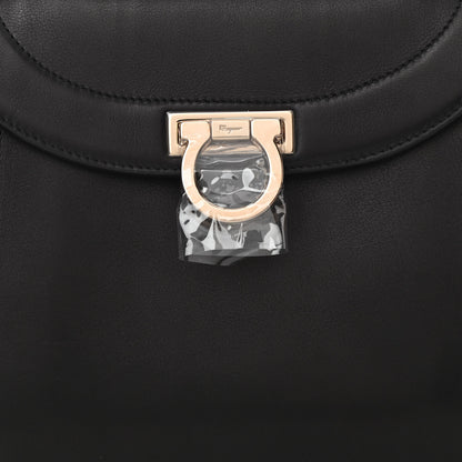 Salvatore Ferragamo Calfskin Sofia Rainbow Top Handle Bag Black 7 of 12