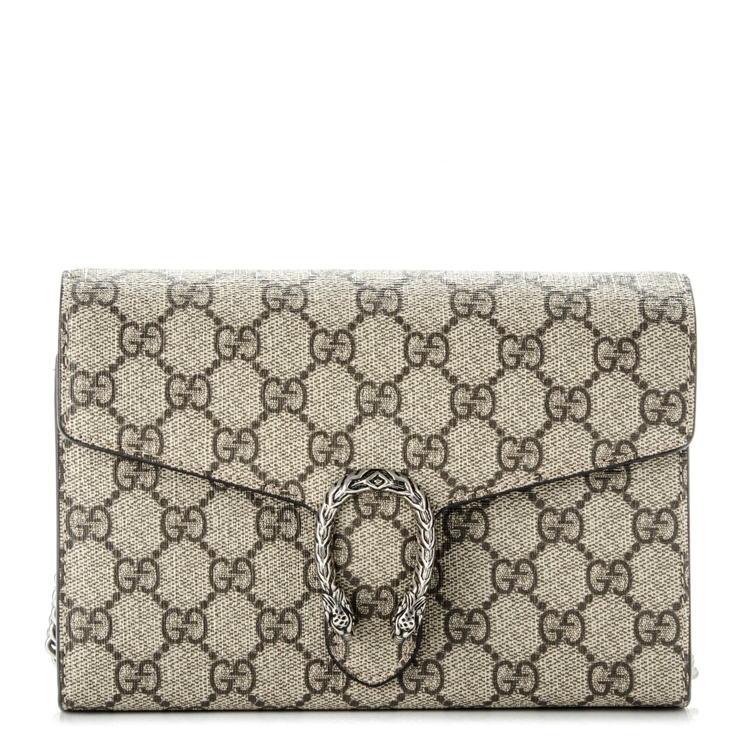GG Supreme Monogram Mini Dionysus Chain Wallet Beige Taupe