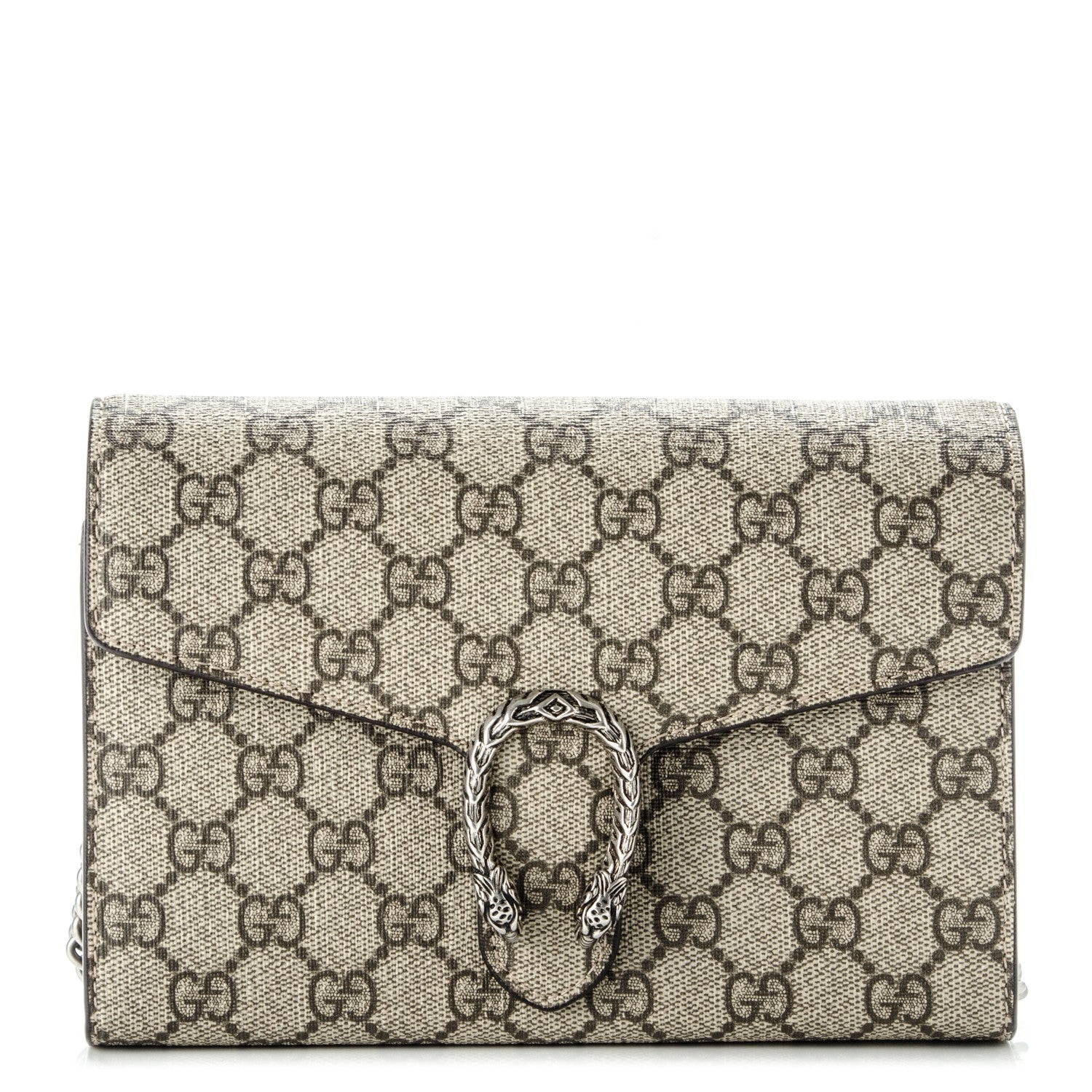 Gucci GG Supreme Monogram Mini Dionysus Chain Wallet Beige Taupe 1 of 7