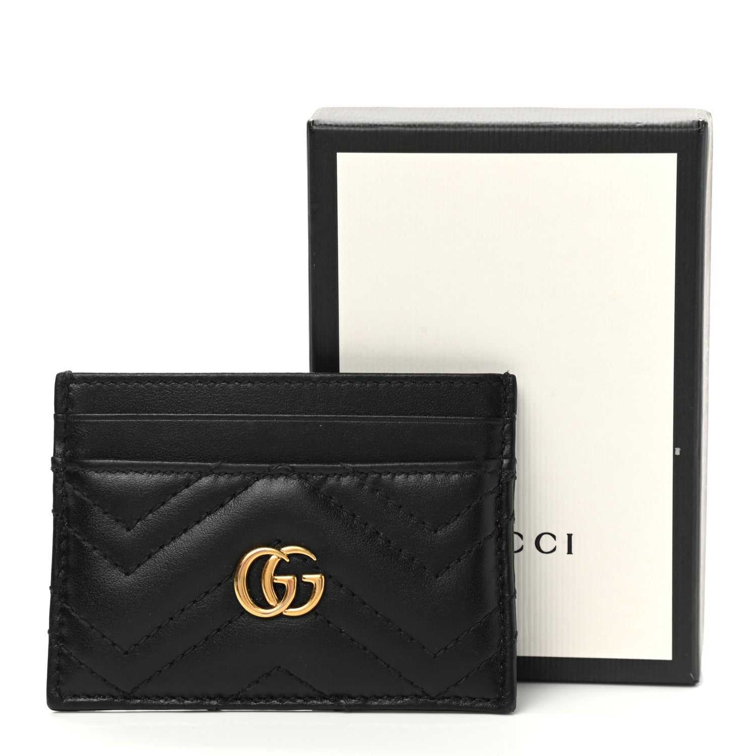 Gucci Calfskin Matelasse GG Marmont Card Holder Black 7 of 7