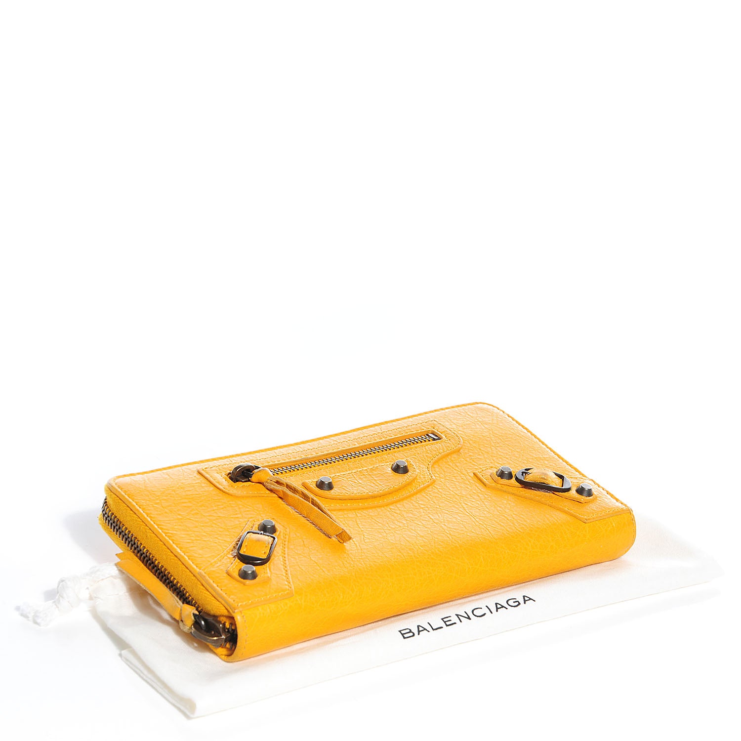Balenciaga Agneau Classic Hardware Continental Zip Around Wallet Mangue 4 of 11