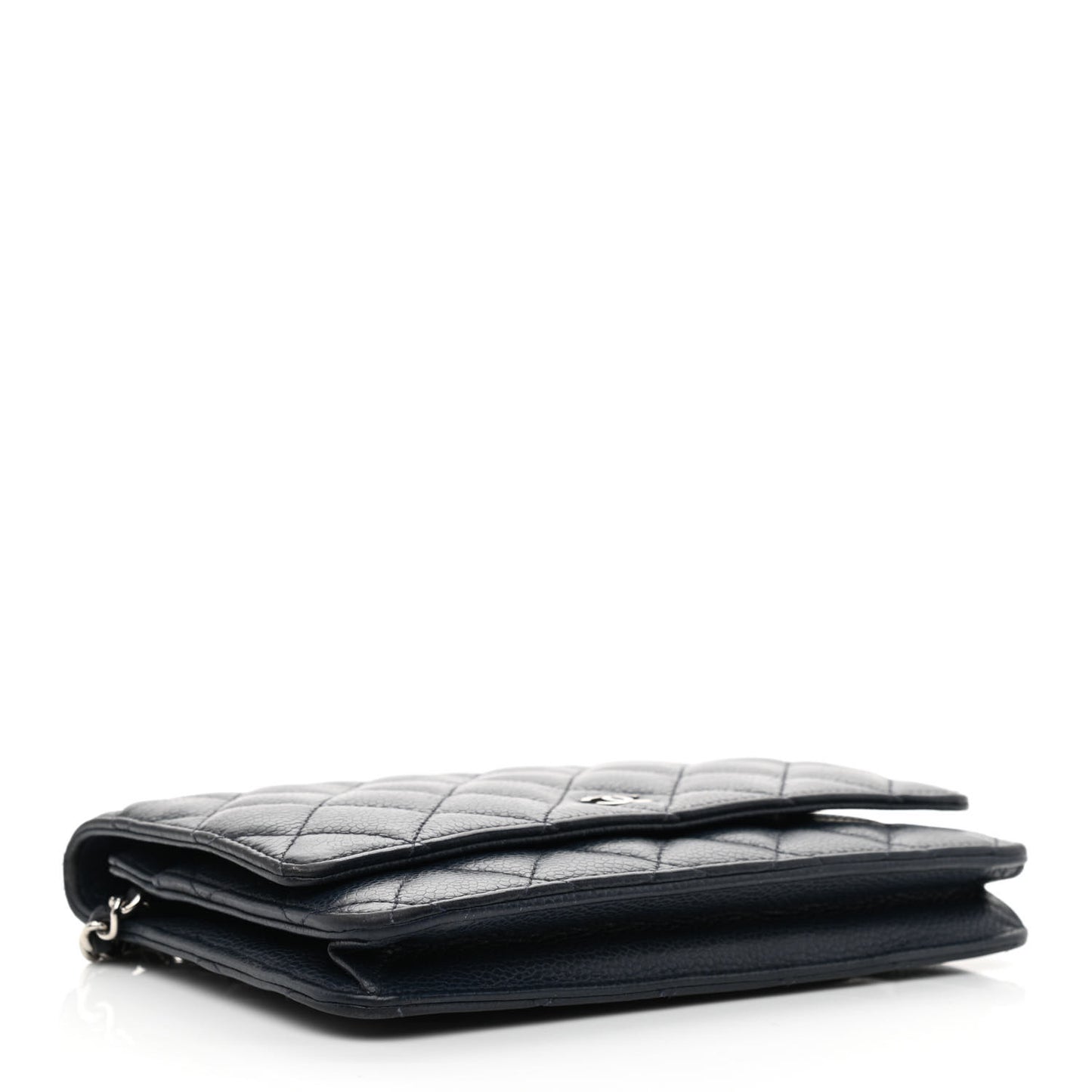 Caviar Quilted Wallet On Chain WOC Navy Blue