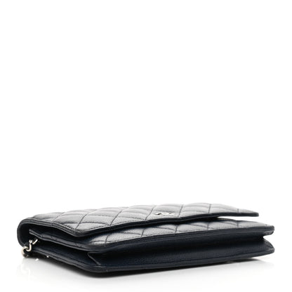 Chanel Caviar Quilted Wallet On Chain WOC Navy Blue 4 of 12