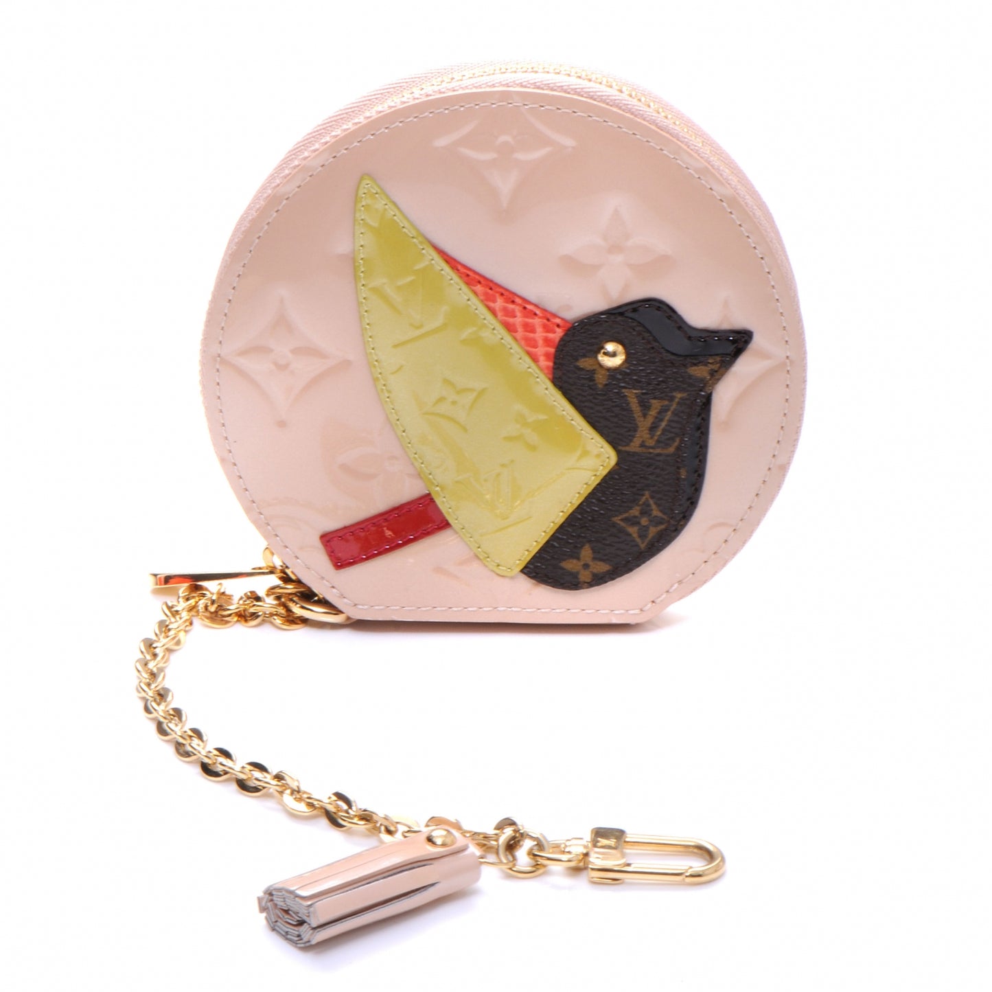 Vernis Animania Oiseau Songbird Coin Purse Rose Florentin