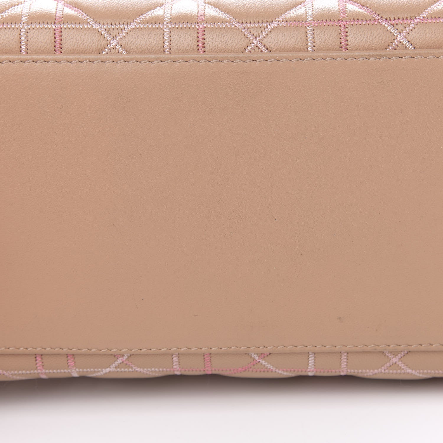 Christian Dior Lambskin Cannage Contrast Stitch Medium Lady Dior Beige 17 of 17