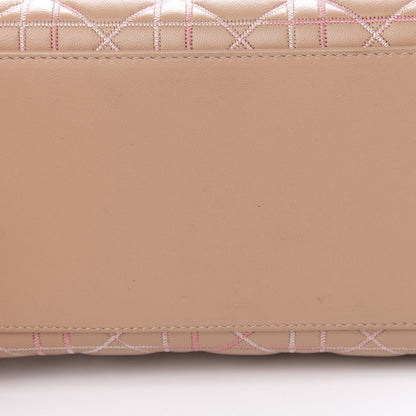 Christian Dior Lambskin Cannage Contrast Stitch Medium Lady Dior Beige 17 of 17