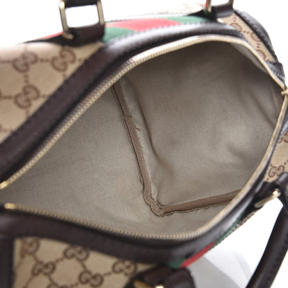 Gucci Monogram Vintage Web Medium Boston Dark Brown 6 of 8