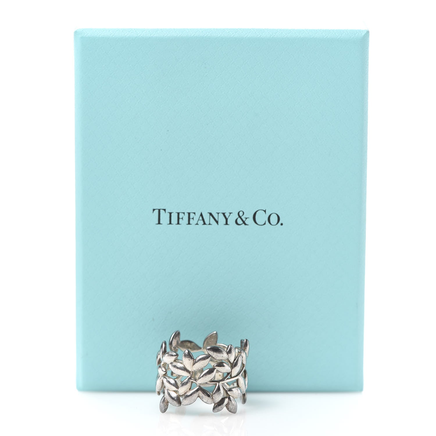 Tiffany Sterling Silver Paloma Picasso Wide Olive Leaf Band Ring 57 8 5 of 5