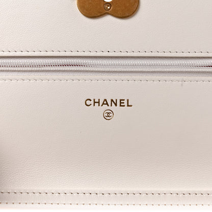 Chanel Lambskin Plexiglass Quilted Coco Love Wallet On Chain WOC White 6 of 11