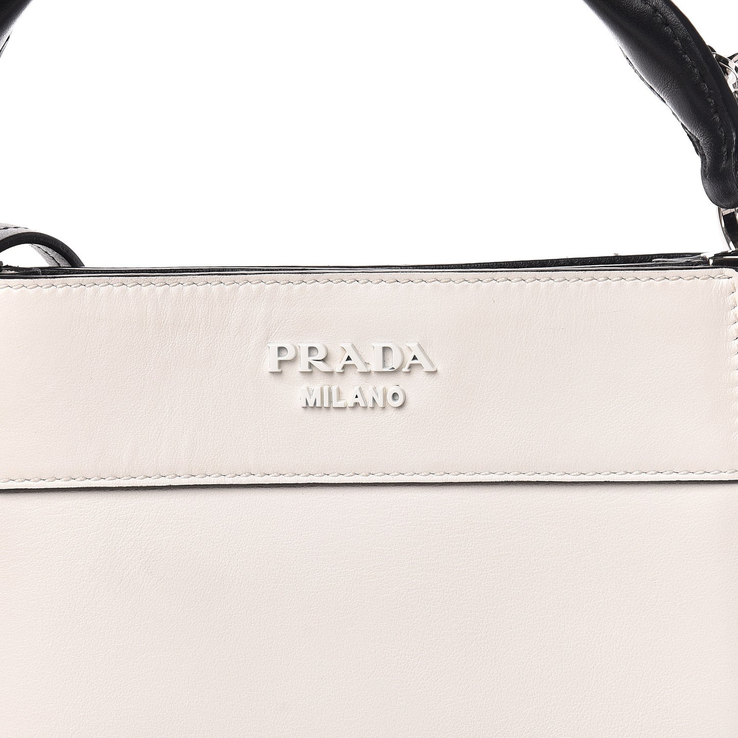 City Calfskin Small Margit Bag White Black