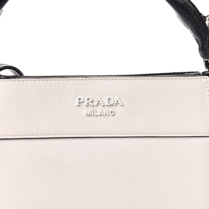 Prada City Calfskin Small Margit Bag White Black 10 of 10