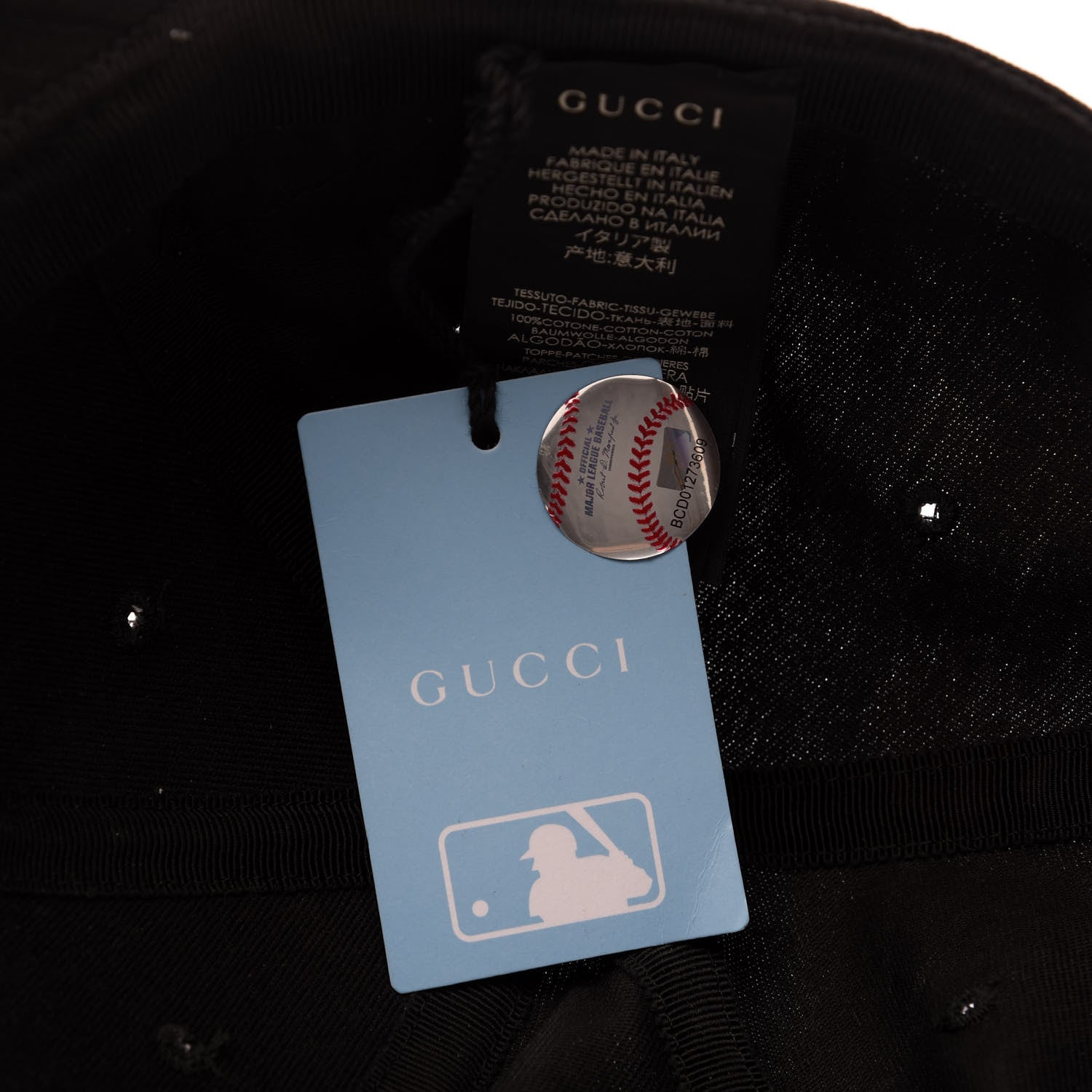 Gucci X MLB Cotton NY Yankees Baseball Hat 57-61 Black 8 of 9