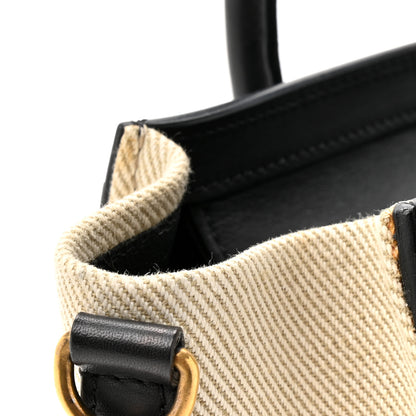 Celine Natural Canvas Smooth Calfskin Nano Luggage Navy 11 of 13