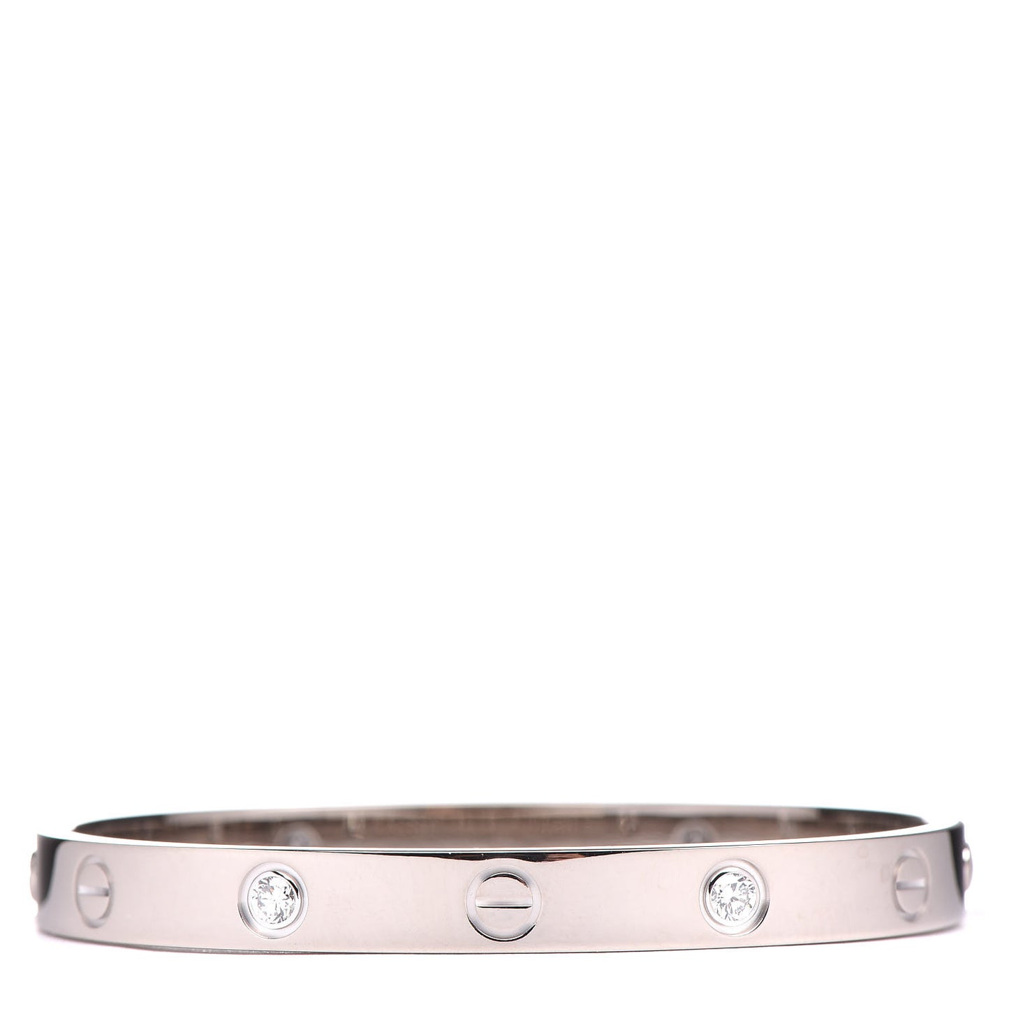 18K White Gold 4 Diamond LOVE Bracelet 16