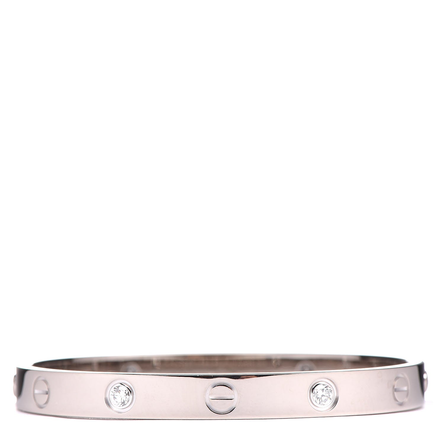 Cartier 18K White Gold 4 Diamond LOVE Bracelet 16 3 of 7